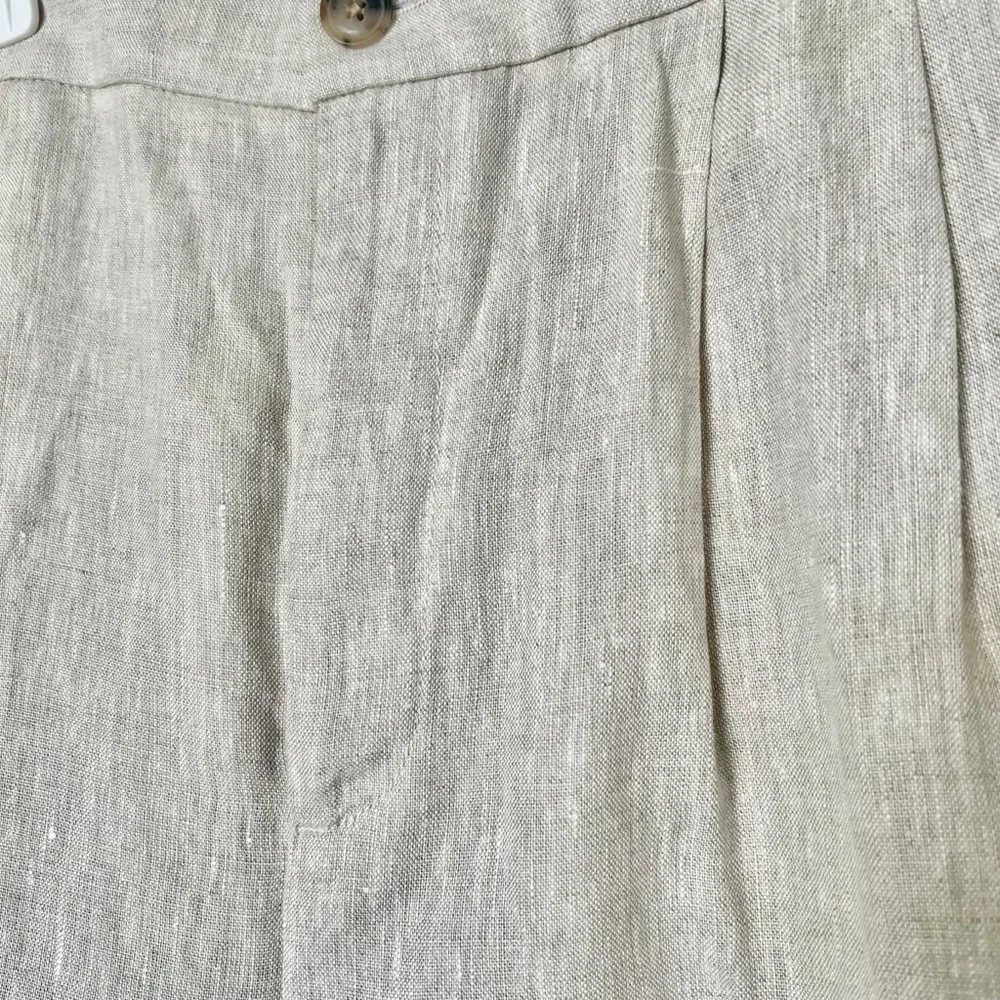 Banana Republic High Rise Palma Straight Leg Linen Pant Size 12 in Natural Color